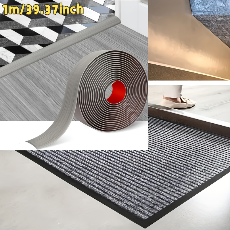 Image of Self-adhesive Rubber Flooring Transition Strips, Tiles, Floor Transition Strips, Elegant Wood Grain Plastic Flooring Partitions, For Home Decoration, Firm Seam Sealing, Multiple Color Options