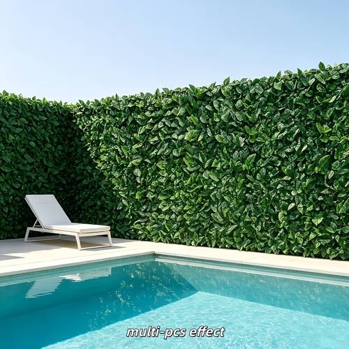 total length 119 inches 3pcs artificial evergreen plant wall uv resistant and fade proof artificial turf plastic fence backdrop wall balcony and courtyard privacy screen indoor outdoor wall decor artificial green plant wall