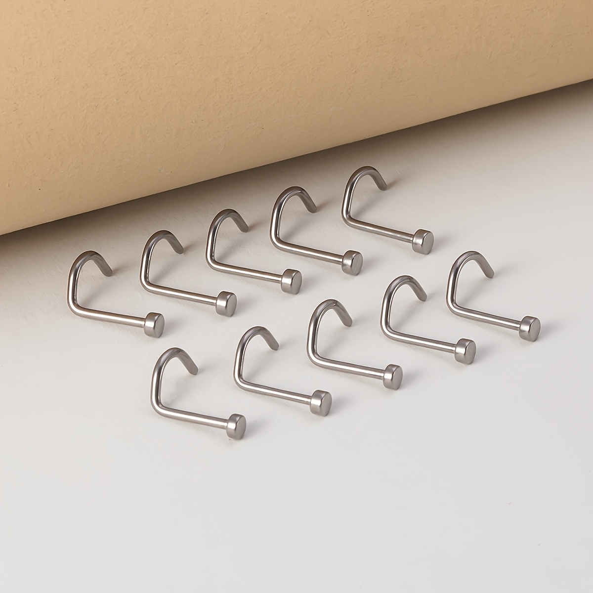 10pc G23 Titanium Flat Nose Stud Earrings Set
