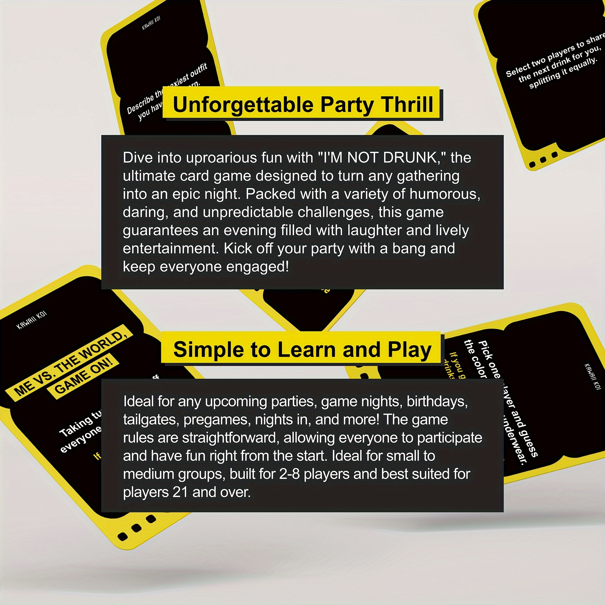 55 Card Memorable Drinking Game Set - Funny Party Starter for Birthdays, Bachelor Parties and Game Night - Fun Tabletop Entertainment for Adults_voghion.com