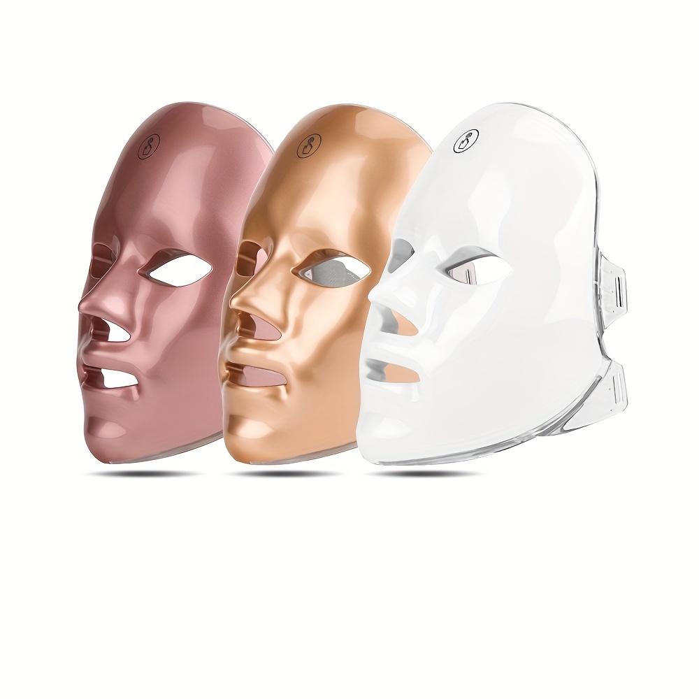 

7 Colors Led Facial Mask, Touch Click To Switch, Valentine's Day Birthday Gift For Mother Girlfriend Women Usb Charge