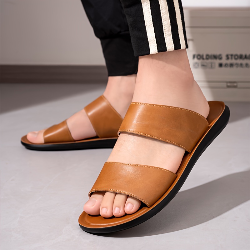 sandalias deslizantes casuales hombre negras punta Temu El Salvador