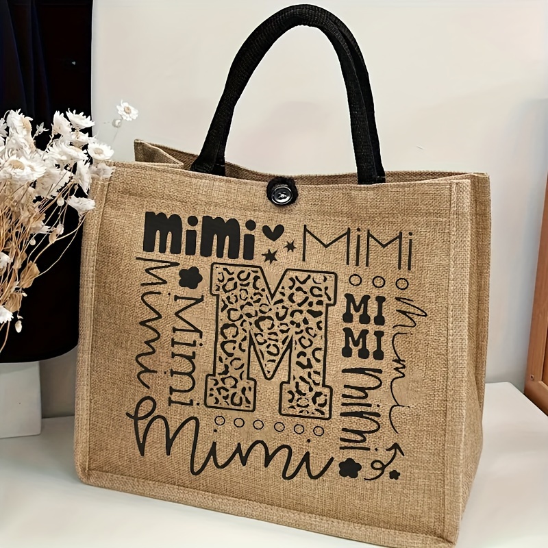 

Mimi Pattern Tote Bag: Large Capacity Beach Bag For Daily Commute, Travel, And Shopping