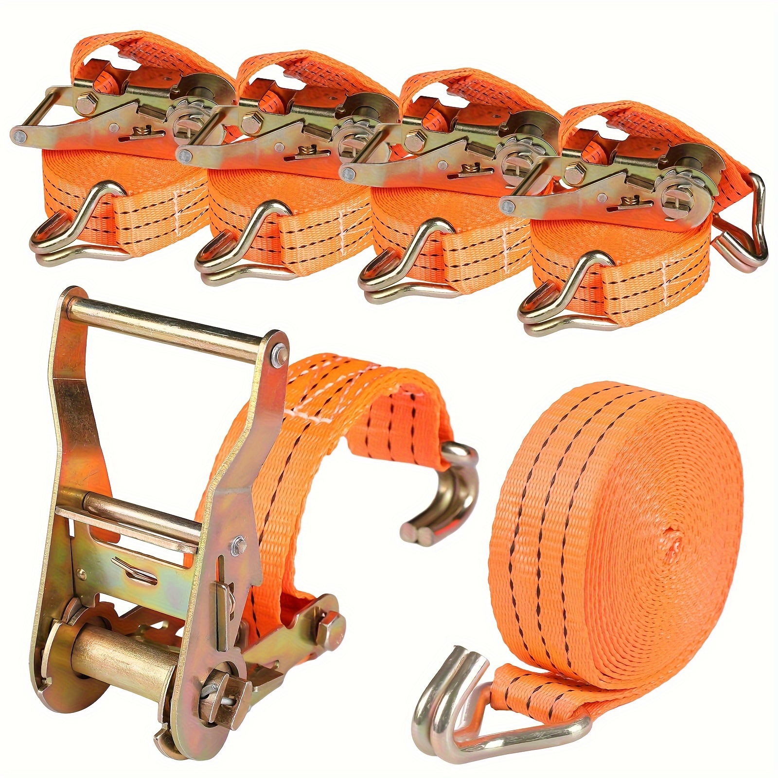 

Heavy-duty 6m Lashing Straps With Ratchet And Hook - 3000kg Capacity, Durable Plastic Packing & Shipping Supplies
