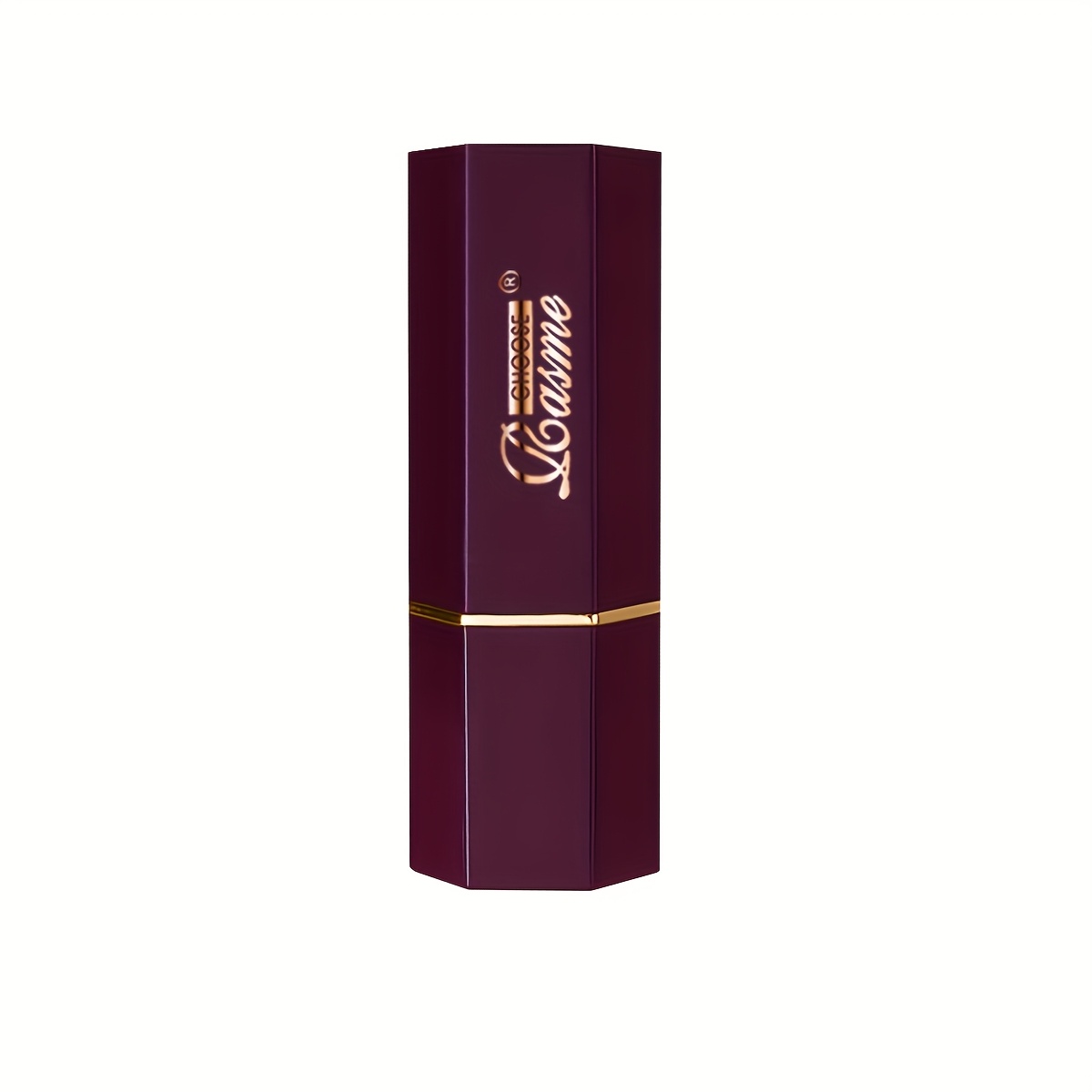 Image of Deep Purple Golden Lipstick Rich And Vibrant Unique Hexagonal Design Niche And Premium Tone Showcasing Sense