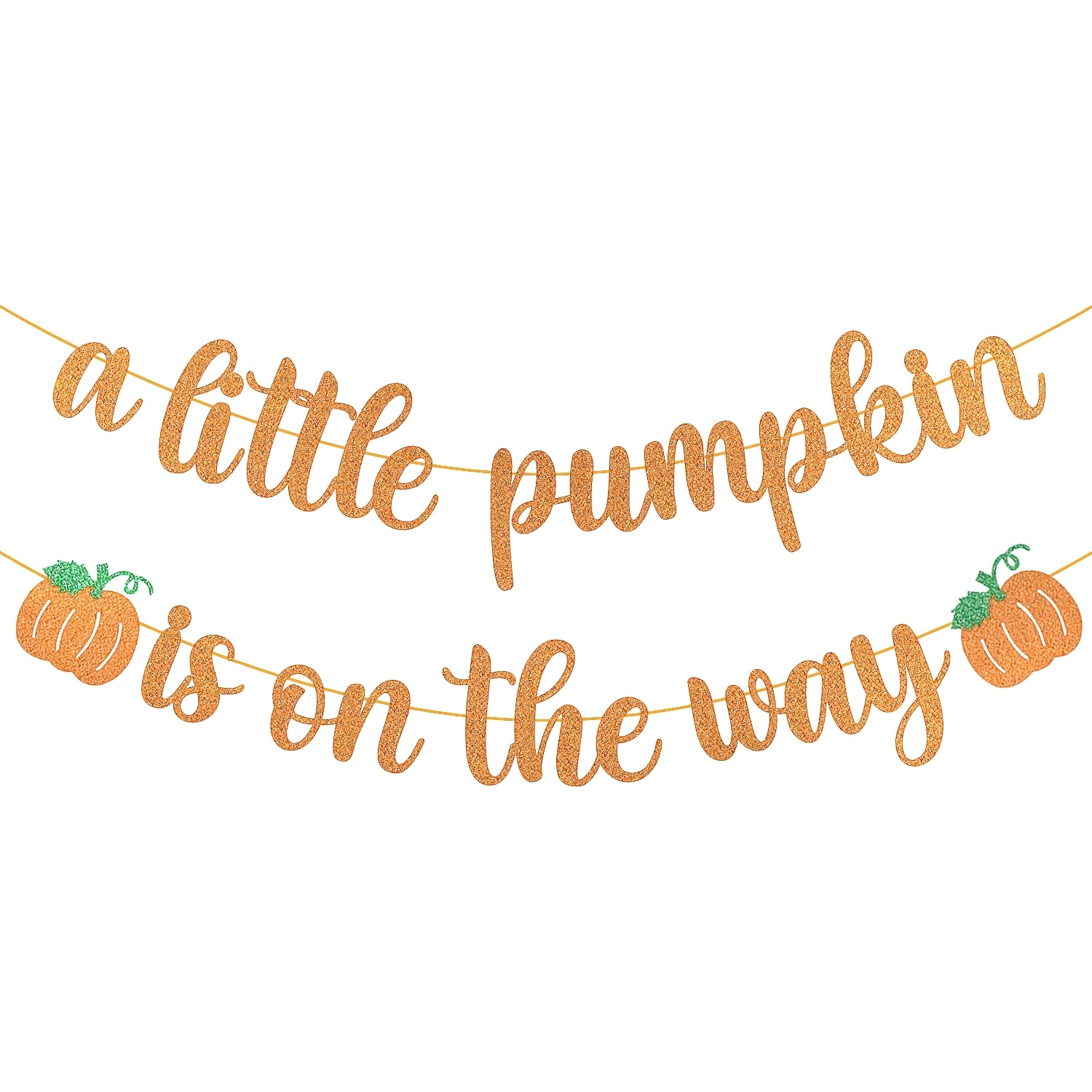 TEMU Bannière de douche citrouille, paillettes orange, une petite citrouille est , thème Thanksgiving automne, de , décoration de fête
