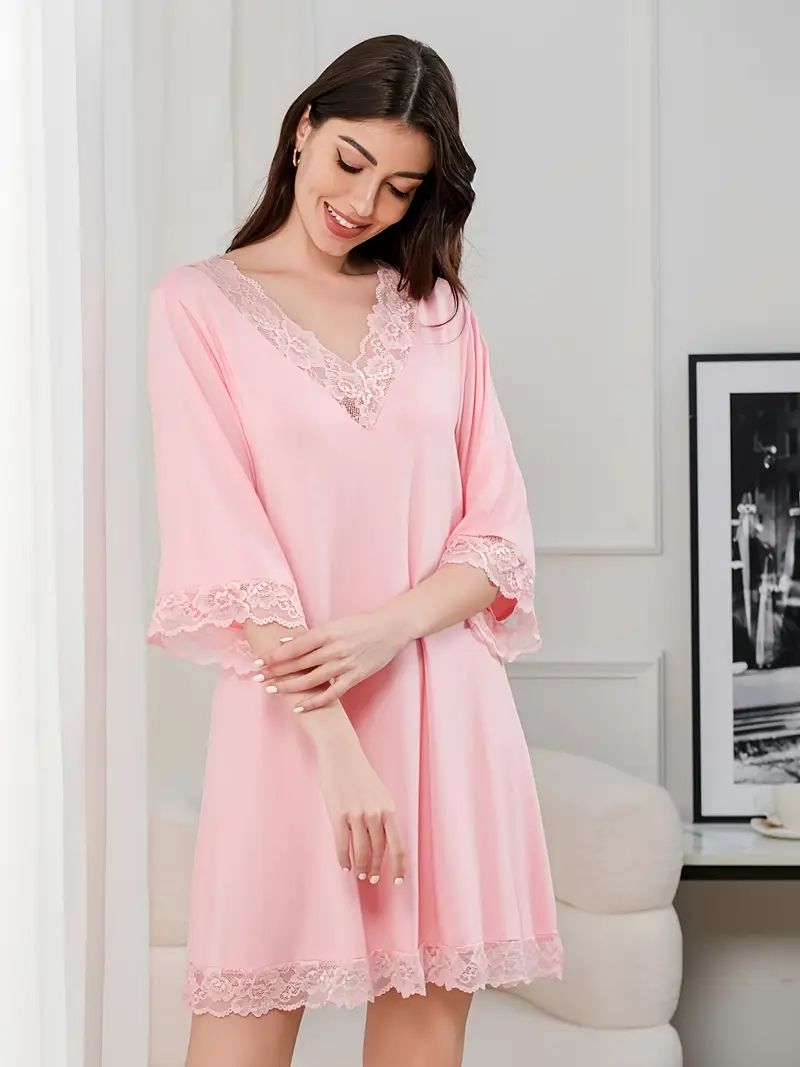 Elegant Solid Lace V Neck Dresses Elegant Solid Lace V Neck Dresses