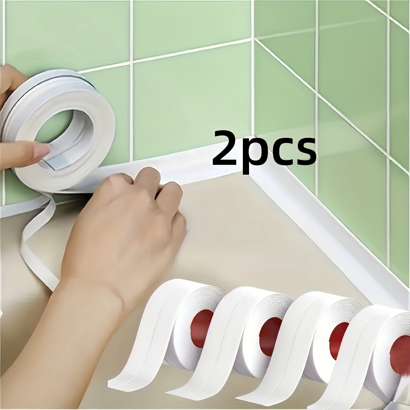 TEMU 2pcs/4pcs Self-adhesive Toilet Stickers For Bathroom And Toilet, Suitable For Kitchen Sinks, Toilets, Toilet Bowls, Washbasins Waterproof Strip