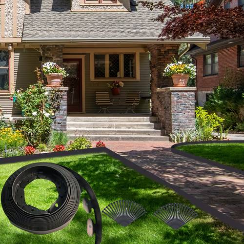 1set 393 7 inch lawn edge garden border trim with 30 strong fixing nails height of 5 0cm