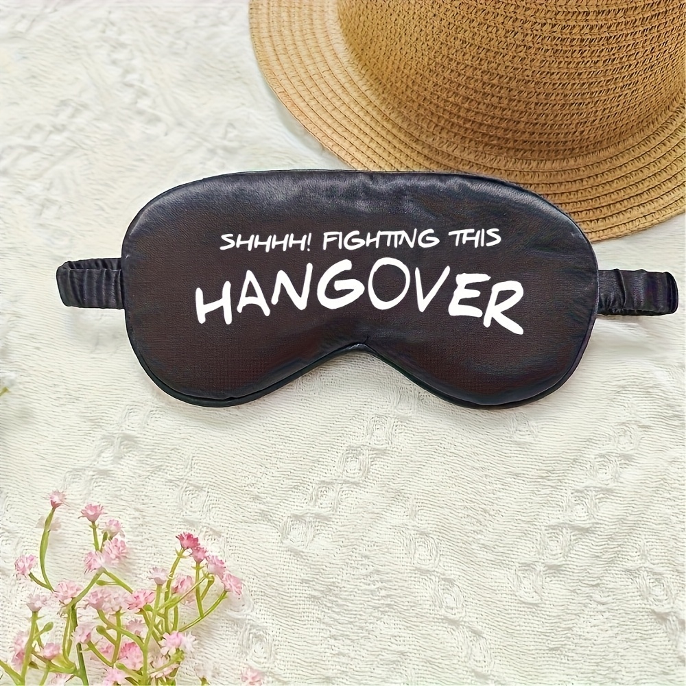 1pc "fighting This Hangover" Black & Mask - Soft Polyester Blindfold For Bachelorette Parties, Wedding Favors, And Bridal Showers, Party Accessories | Design |