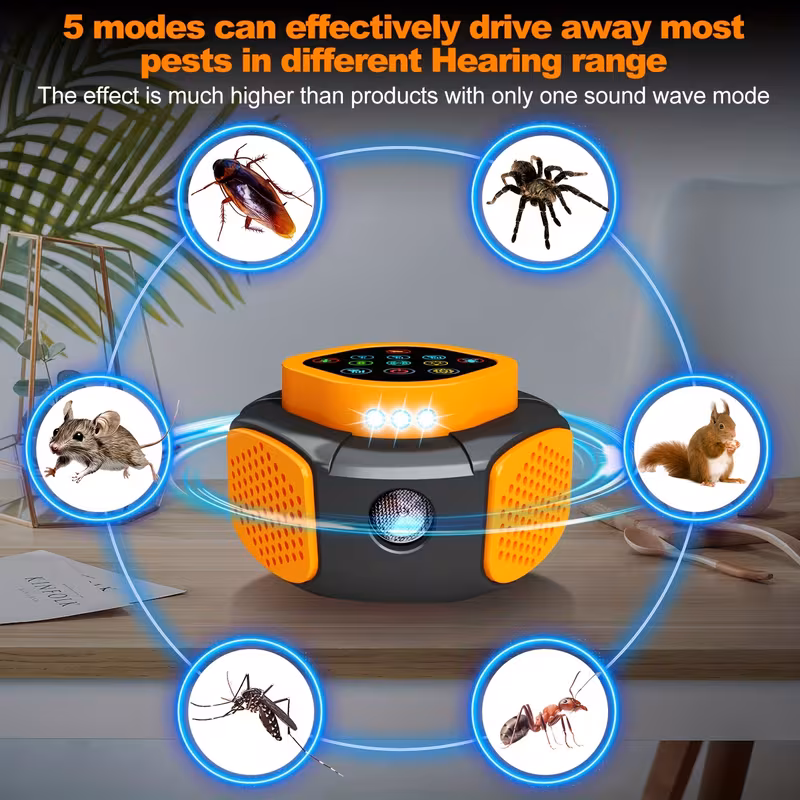 pest plug in indoor pest rodent control for roach mosquito mouse bugs rodent mice spider ant electronic 5 mode switching Product details 0