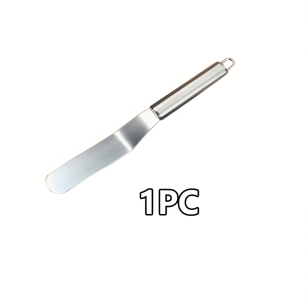 Image of 1pc Oval Stainless Steel Handle 6 Inch 8 Inch 10 Inch 12 Inch Straight Curved Cream Spatula Baking Tool