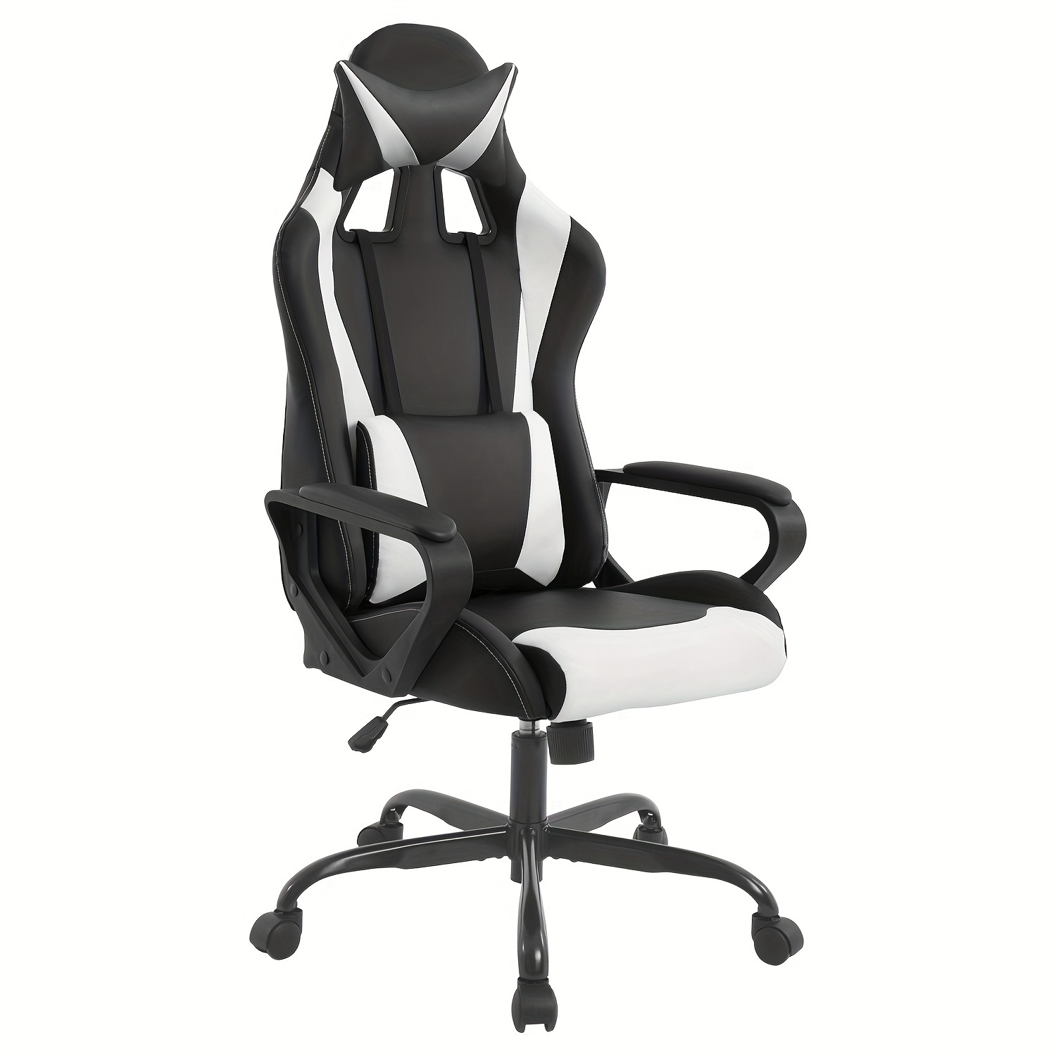 

Ergonomic Office Gaming Chair, Video With Footrest And Massage Executive Swivel Rolling Chair With Lumbar Support For Women, Men, White