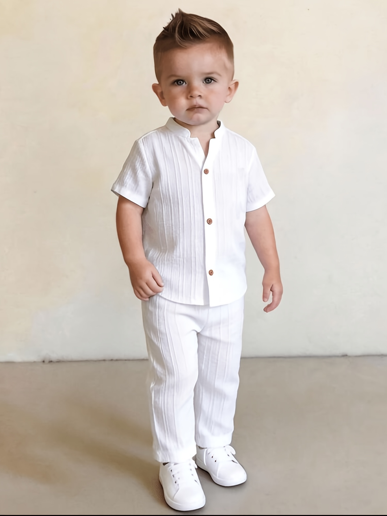 2pcs kids casual sportswear for holiday featuring comfortable fabric stand up collar shirt and long pants suitable for wear teenager clothing back to school outfit birthday party attire evening event wear performance wedding dress