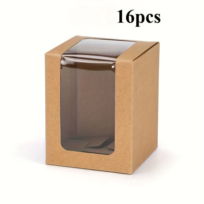E-shop Geschenk für Sie/Ihn 16 Kraftpapier Transparente Geschenkboxen mit Sichtfenster, Geschenk, Süßigkeiten, Figur, Hochzeit, Abschlussfeier