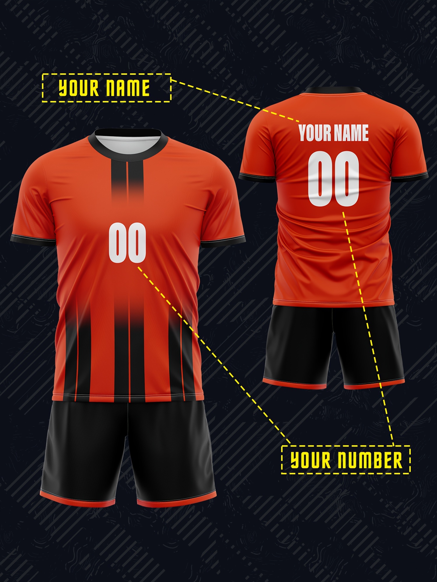 Maillot De Foot Personnalisé – Nom Et Numéro, Manches Longues, Short Et Chaussettes, Enfant Et Adulte XS à XXXL