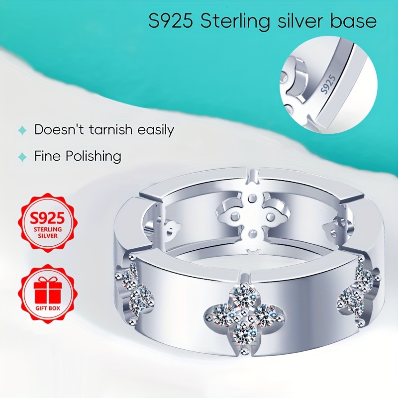 925 Silver Simple Classic Zirconia Surface Women's Ring
