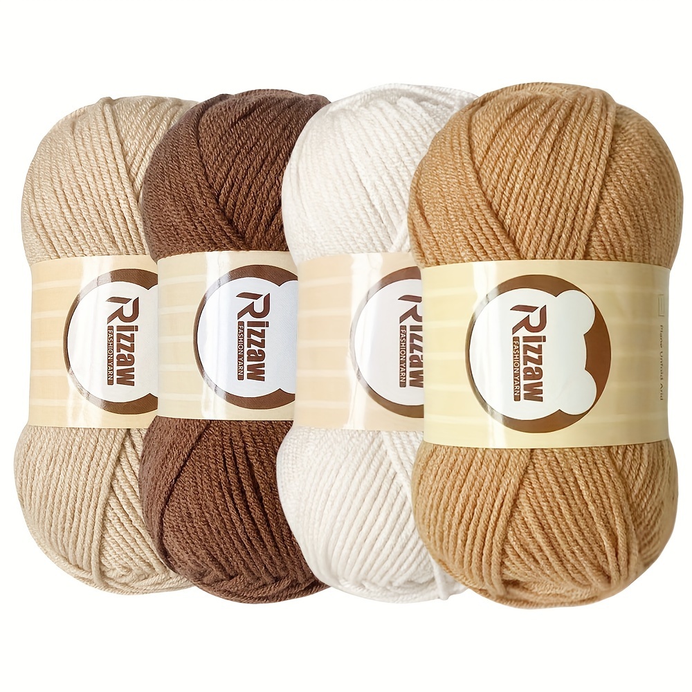 E-shop 4-teiliges Mischfarben-Set in der Morandi-Farbenpalette, 4-lagiges Garn gehäkelte Decke, Kleidung, Handtasche, Hausschuhe, verschiedene