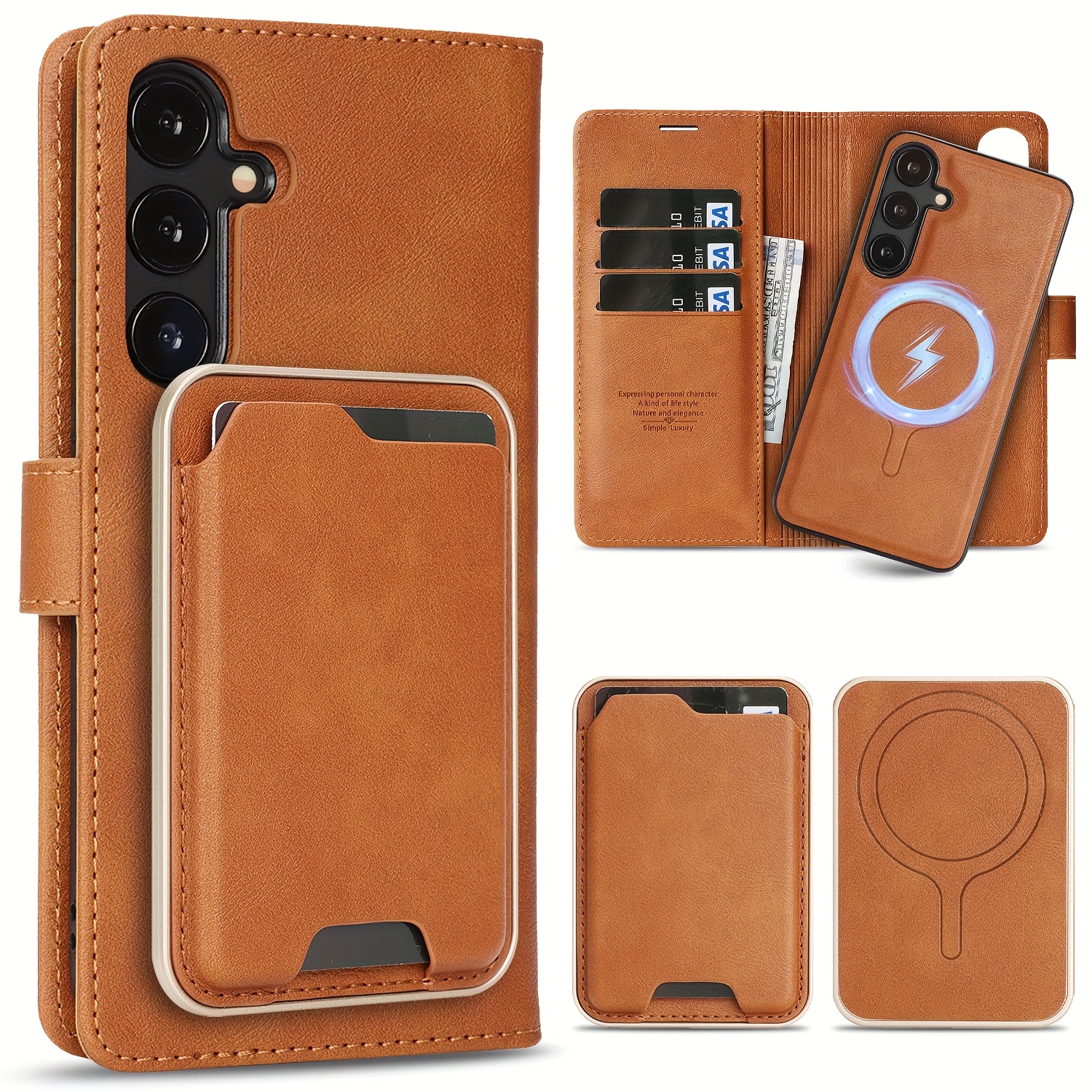 TEMU Phone Case: High-quality Classic Business Wallet Case, Suitable For Galaxy S25/s24/s23/s22 Ultra/plus. Features A Wallet-style Synthetic Leather