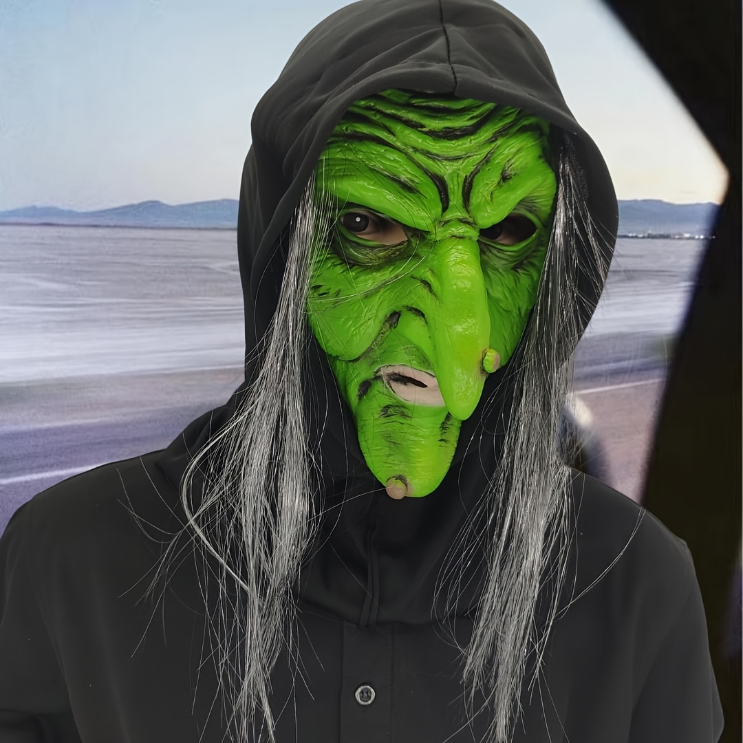 long haired witch mask elderly men women old man old lady - Temu