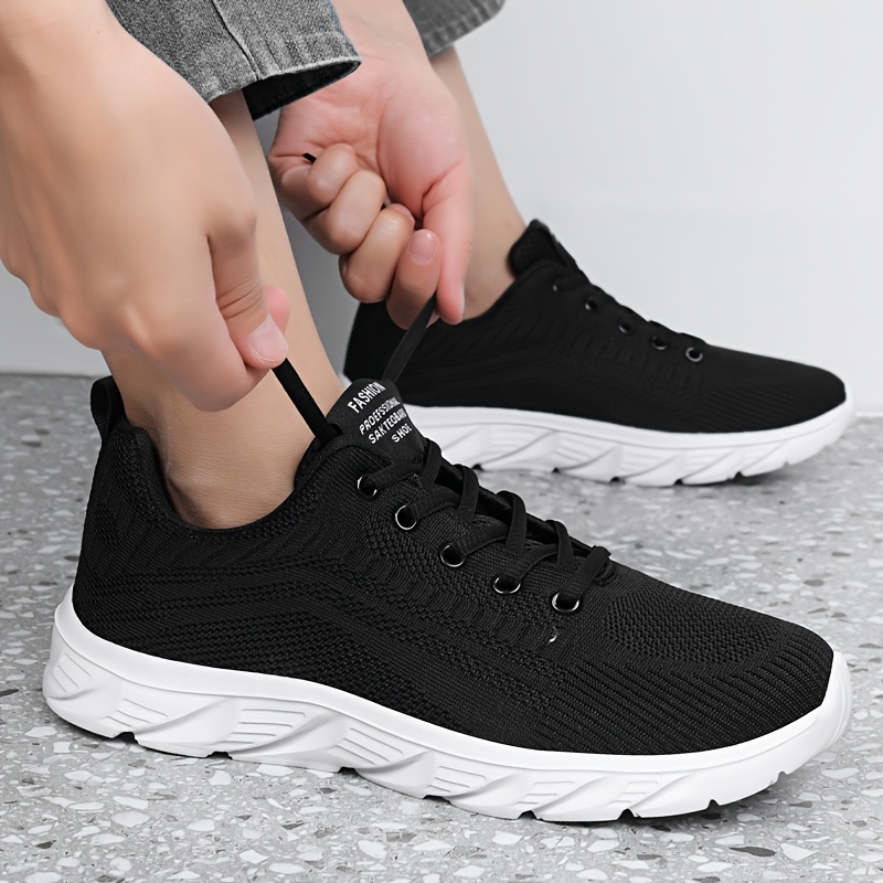 TEMU Men's Lace-up Sneakers Breathable Walking Running Sneakers