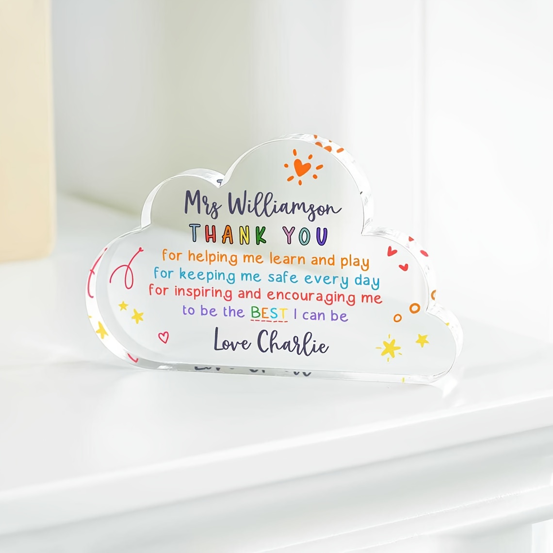 TEMU 2d Flat - [2d Flat] Personalized Daycare Gifts For The 2d Plane - Custom Acrylic Plaques To Teachers And Daycare Workers - End-of- Appreciation