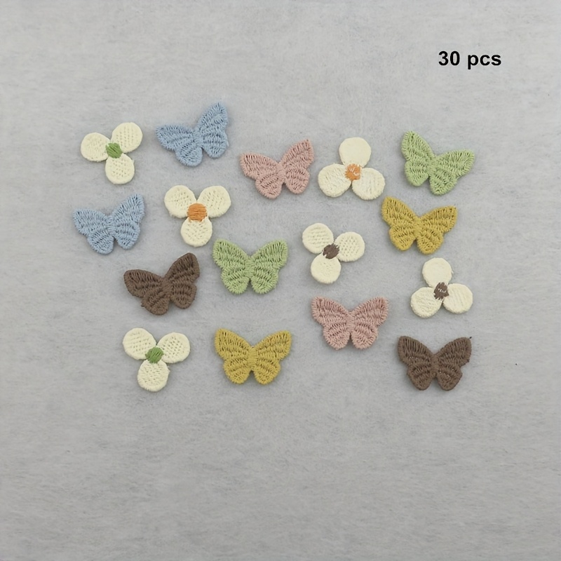 TEMU 30 piezas/paquete, colores surtidos , parches bordados de /flor, accesorios para el cabello de mujer, materiales y accesorios de bricolaje,