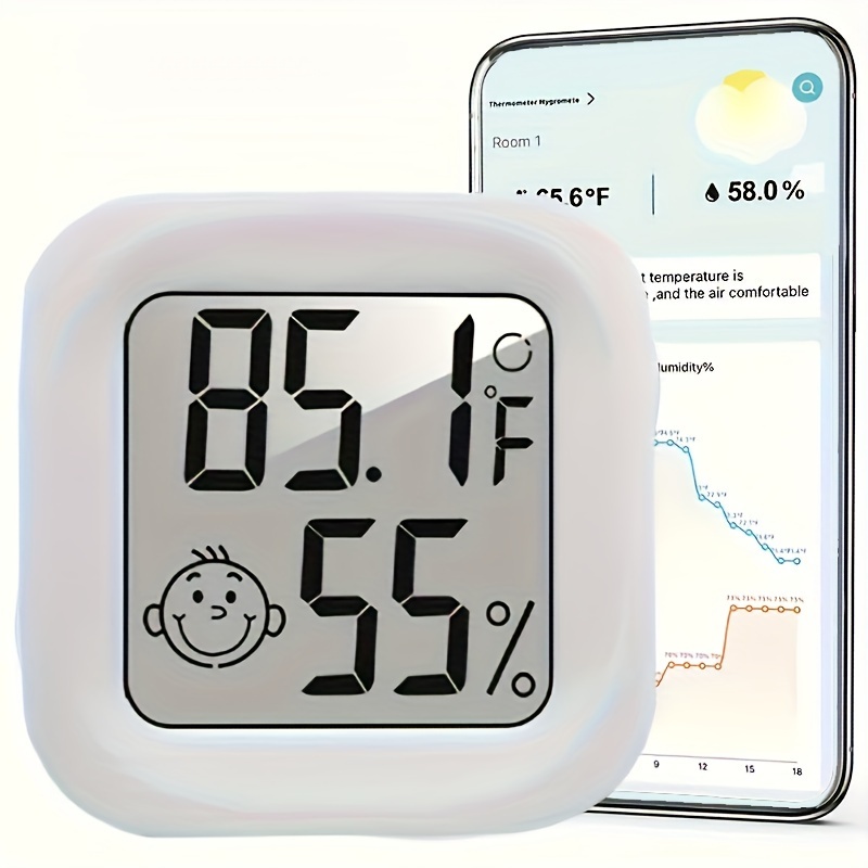 MOES Zigbee Temperature and Humidity Sensor Monitor, Require MOES Zigbee  Hub, Smart Mini Hygrometer Thermometer Detector Indoor for Home Automation