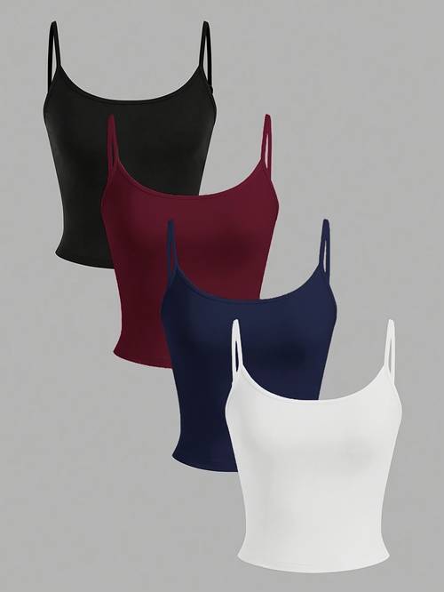 4pcs set fashion ladies strapless tank top with adjustable hook closure short underwear womens base layer versatile elegant clothing gift for girlfriend