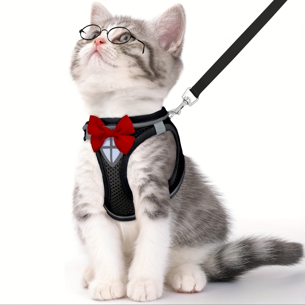 E-shop Katzengeschirr Leine Set, weiche atmungsaktive Weste mit reflektierenden Streifen, ausbruchsicheres Kätzchengeschirr, geeignet für
