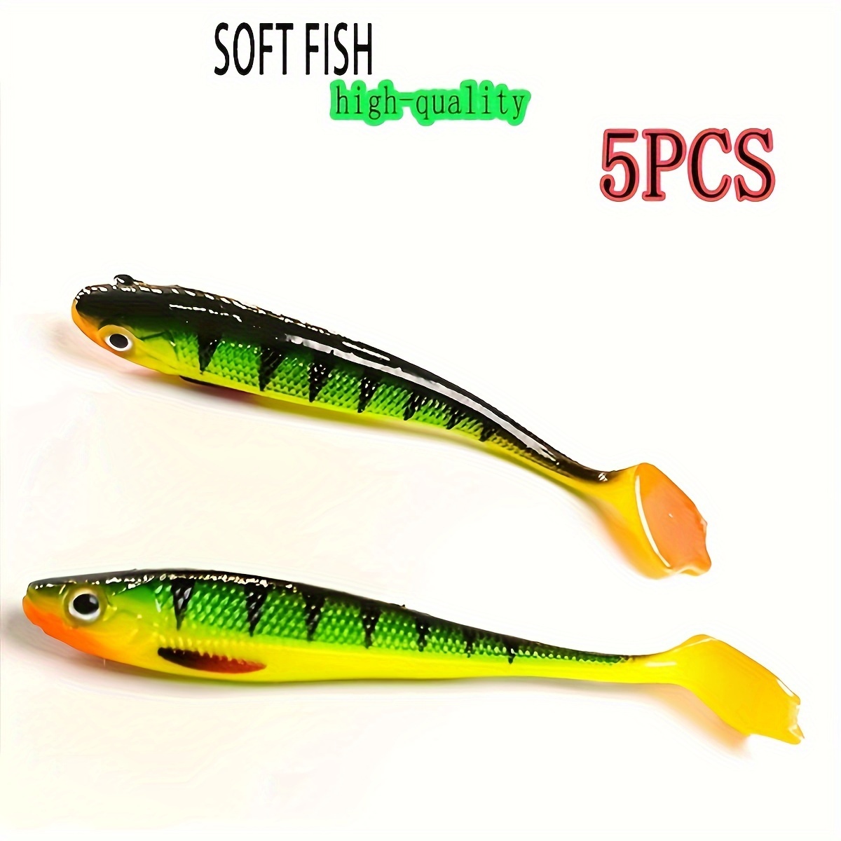 5pcs Fishy Duck Tail Soft Fishing Lures - 9cm/3.54inch Swimbait for Perch,  Catfish, and Rockfish - 5.6g Bait with Lifelike Action