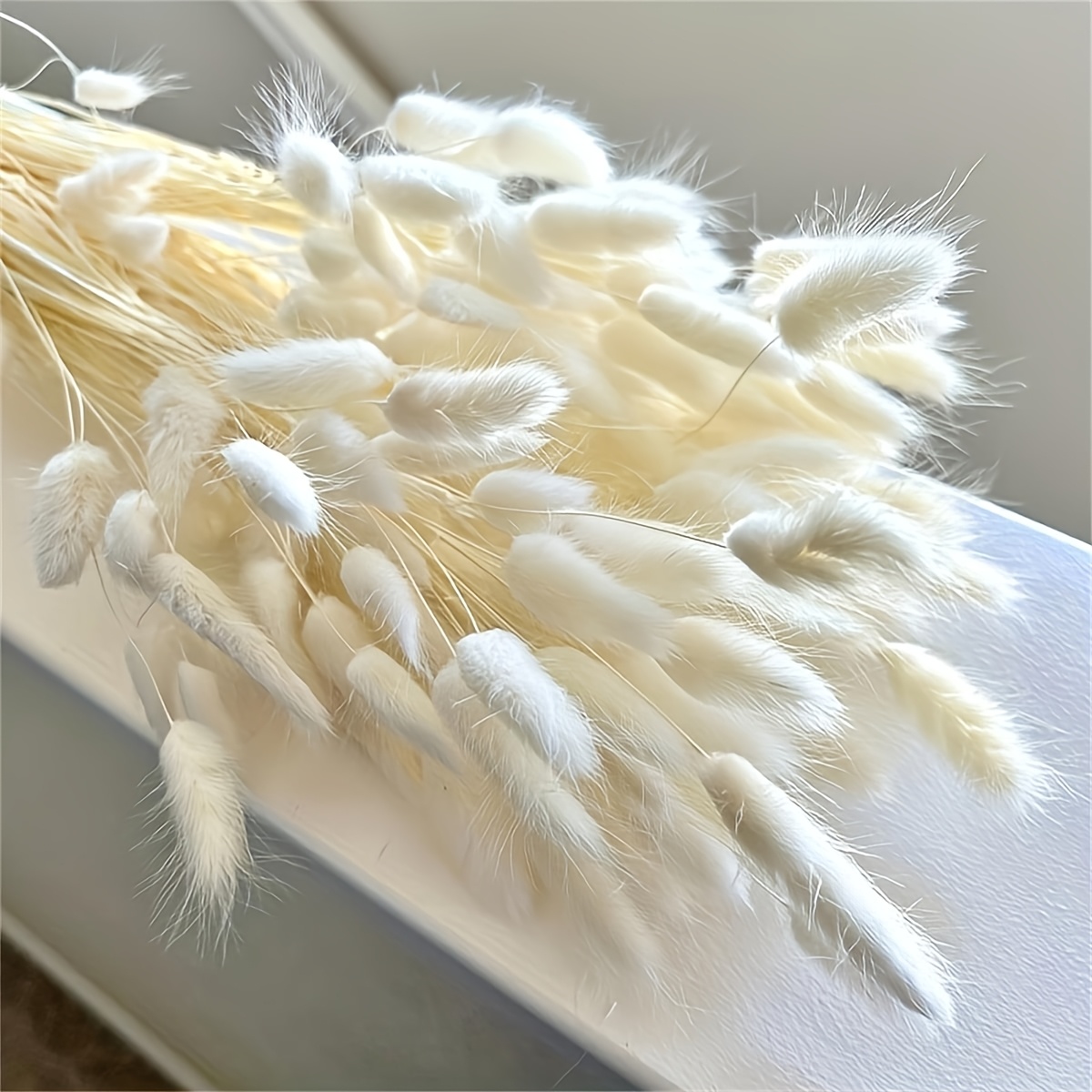 Image of 101pcs Natural Bunny Tails Dried Flowers & Pampas Grass | Rabbit Tail Grass For Boho Wedding Decor, Baby Shower, Birthday Party Decoration Suitable For Boho Weddings, Baby Showers, Birthday Parties