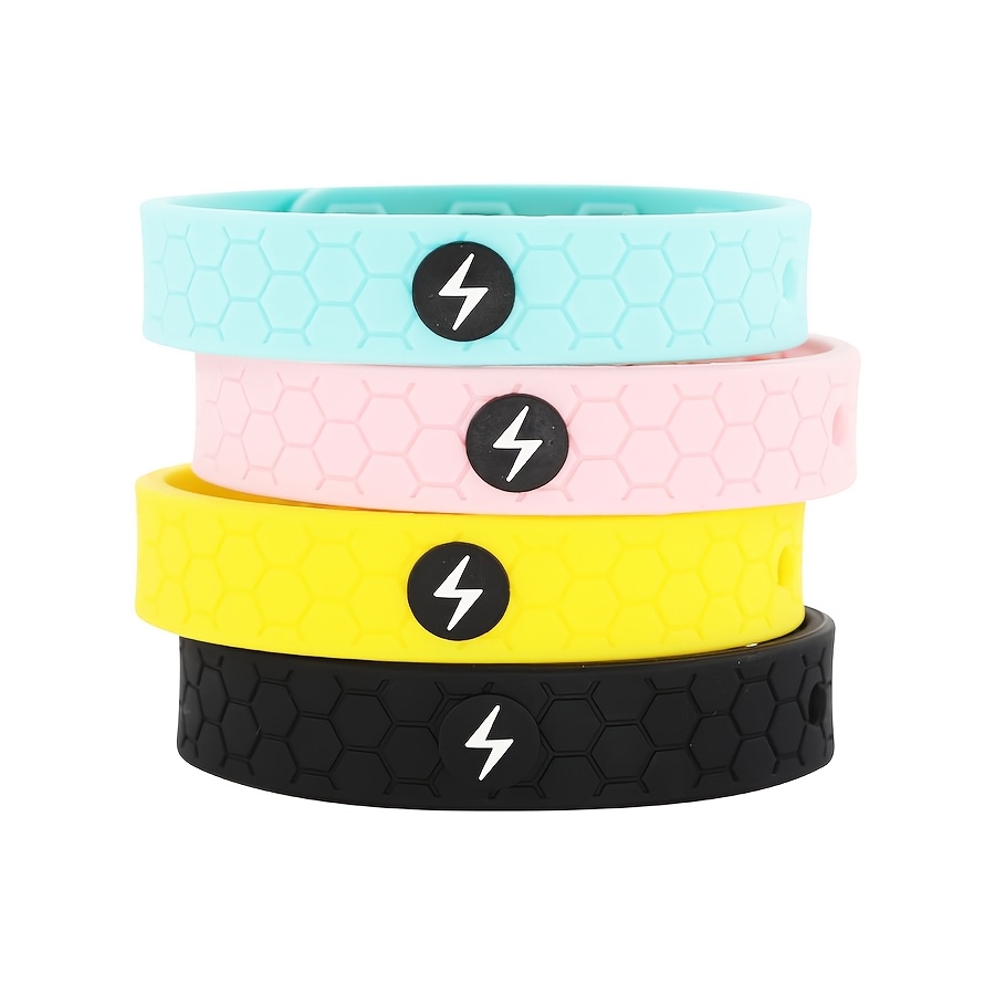 

1pc Sporty Silicone Wristband - Bracelet For Car Protection, In White/red/black, Color Options