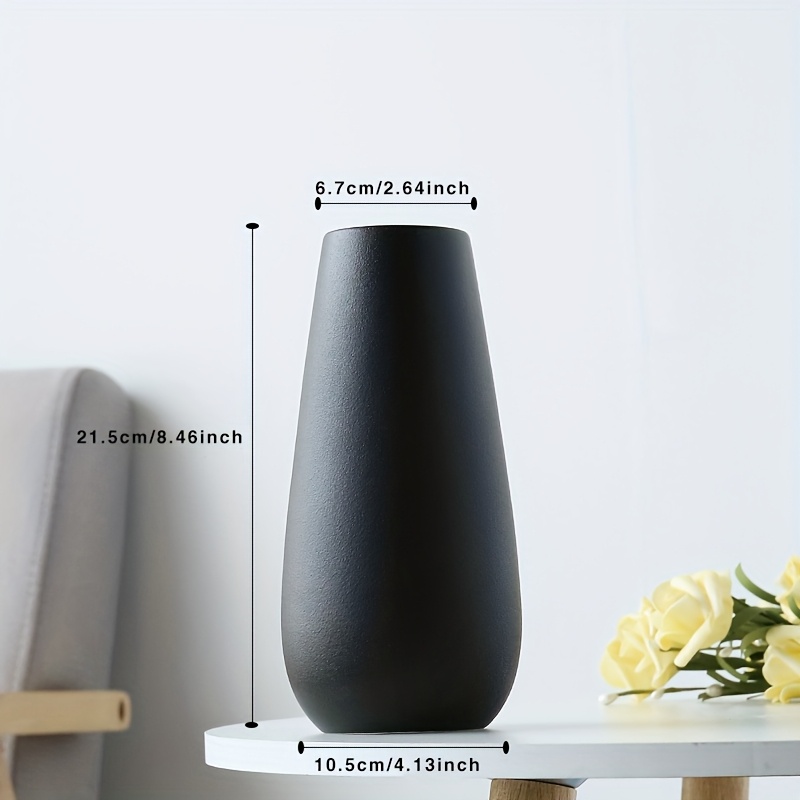 Black White Ceramic Vase - Modern Minimalist Home Decor, Living Room And Bedroom Accent, Handcrafted Frosted Glaze End, Floral Vase For And Holiday Gift