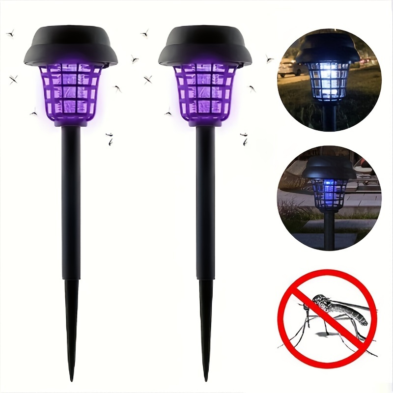 

2-piece Solar Mosquito Repellent Lights - Indoor/outdoor Lawn & Garden Pest Control, Easy Install