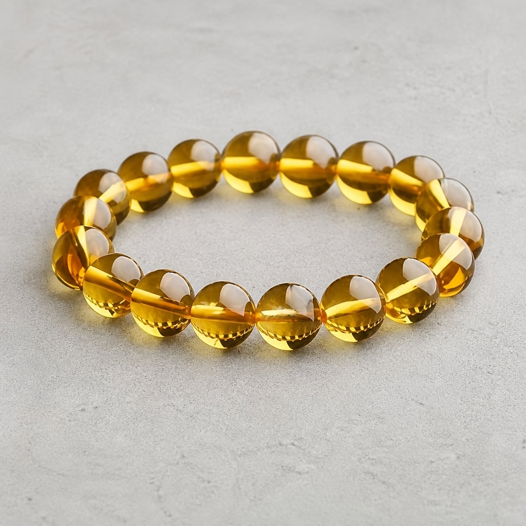 Vibrant Yellow Natural Stone Bracelet for Yoga