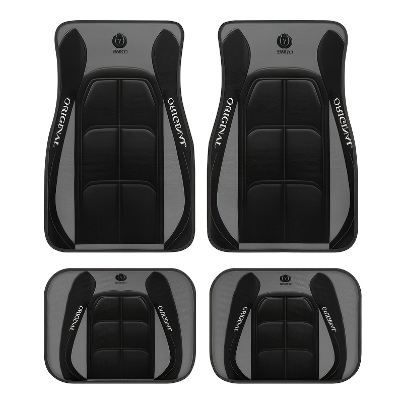 

4pcs Set Of Y Pattern High Floor Mats - Absorbent, Non-slip, Hand Washable And , For Sedans/suvs/