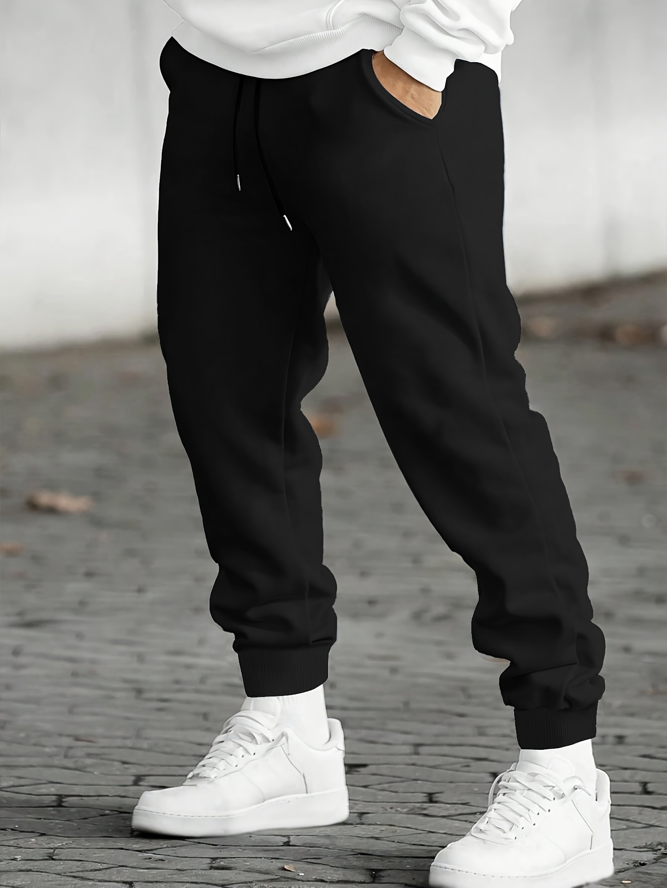 Pantalones Deportivos Cintura Elástica Pantalones De Chándal Para Hombre Básicos Con Cordón Pantalones Entrenamiento