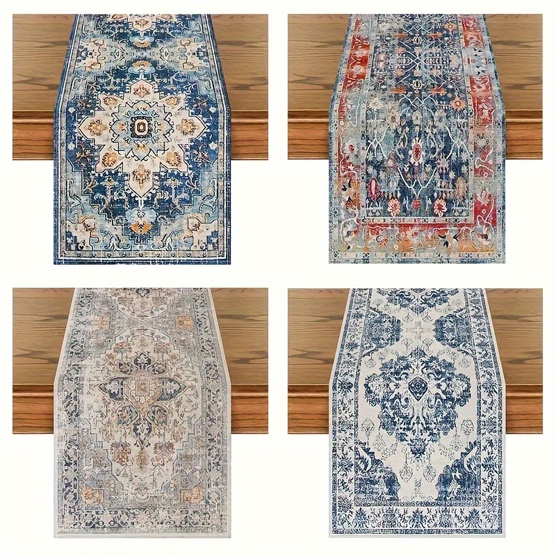 

Bohemian Chic Table Runner - Rustic Farmhouse Style, Polyester, Rectangular, Woven Design For Home & Party Decor, 13" X 72