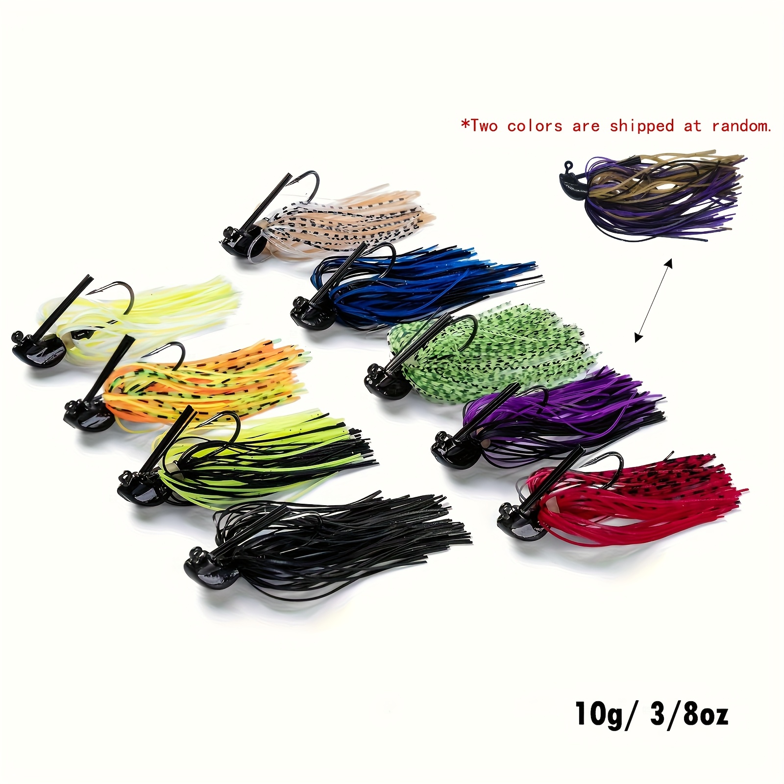 Image of Goture 9pcs Football Jigs Set Weedless Jig Swim Jigs For Fishing Jig Head Silicone Skirts System Fishing Lure Kit. Random Colors