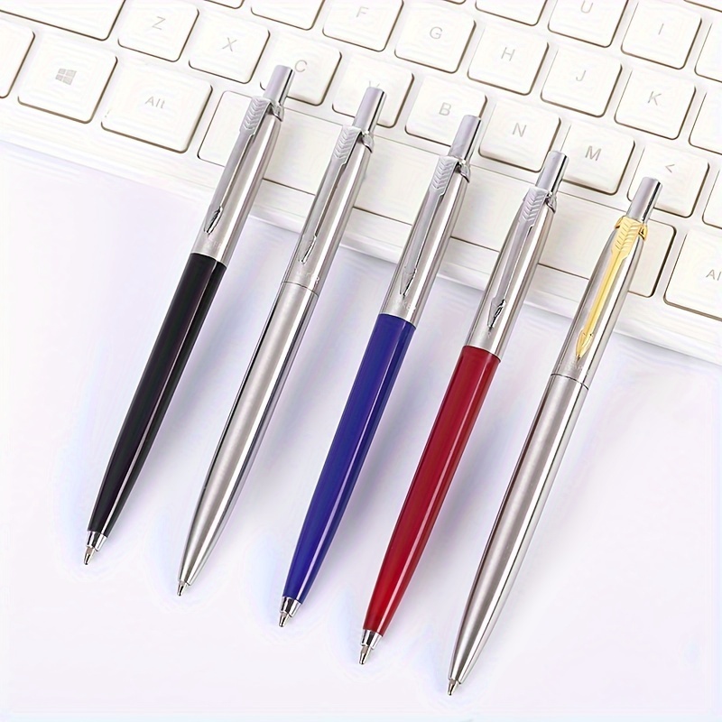 

Metal Ballpoint Pens - 1pc T-wave Push-button Writing Pen For Office Signature, Suitable For Ages 18 And Up