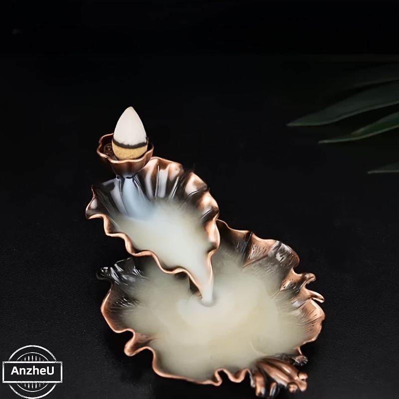 Image of Zen Floating Smoke Incense Holder Suitable For Home, Spa & Meditation - Alloy For Lotus & Water Lily Burner With Fish And , Smoke-free -free, Compact Zen Burner For & Gifts