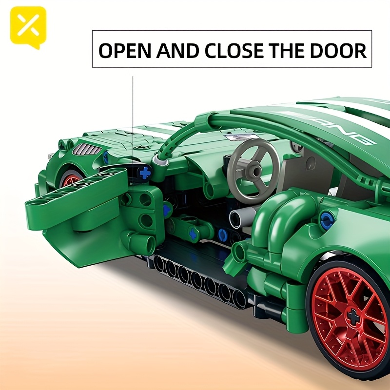 Sports Car Building Kit, ABS Construction Set, Green Race Car Model, Vehicle Theme Toy for Adults 14+, Ideal for Living Room & Bedroom Decor, Perfect Gift for Halloween Or Christmas, Best for Christmas