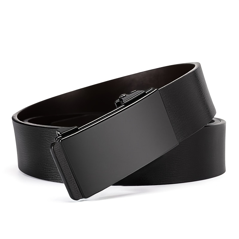 Men's Automatic Belt Ties, Pure Black Business Belt