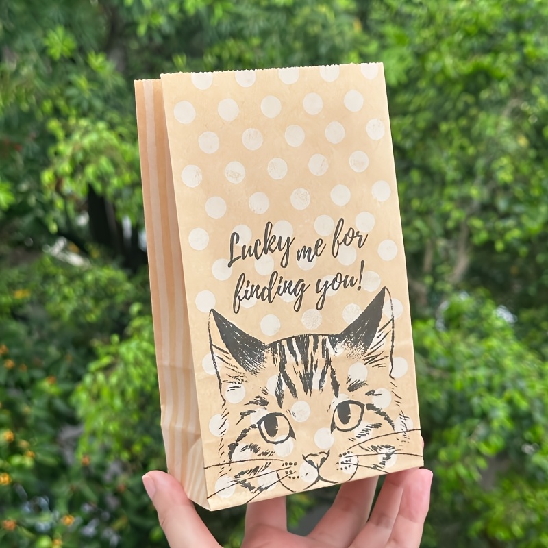 TEMU 10pcs, Paper Bag Gift Cat Wedding Packing Birthday Party Favors Small Craft Packaging Goodie Party Decoration Cat Shape Cute, Small Business