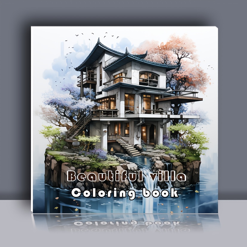 Image of An Upgraded Adult Dream Architecture Coloring Book - 24 Pages, Thick Paper, Unique Cover Design - Perfect Gift For Valentine's Day, Christmas, Halloween, New Year, And Birthdays