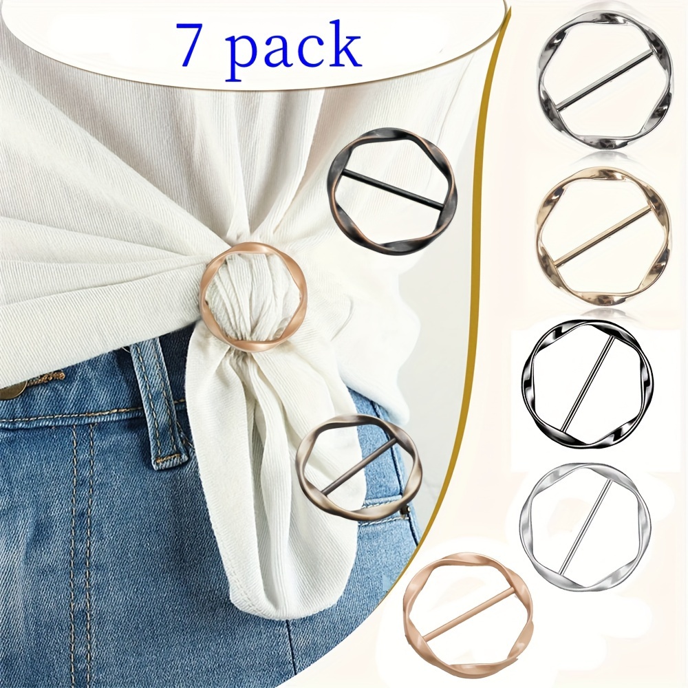 

7-pack Metal Scarf Ring Clips For Women - Fashionable Scarf Fasteners For Securing Scarves And Wraps