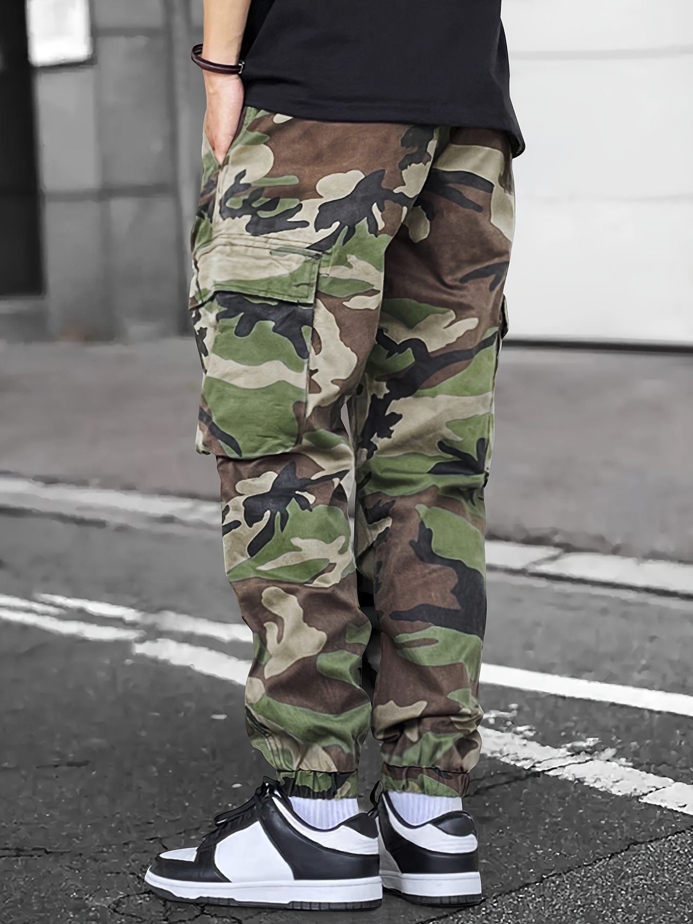 Camo Cargo Pants Outfit Green Camo Joggers Mens Men's Loose