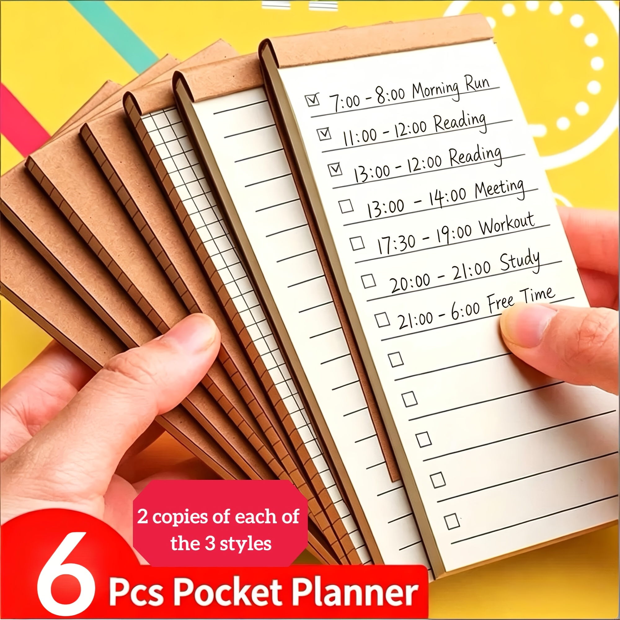 TEMU Lot de 6, chaque carnet contient 50 feuilles, cahiers à grille épaisse , blocs-notes, 50 feuilles par carnet, 2 blocs-notes + 2 cahiers lignés +