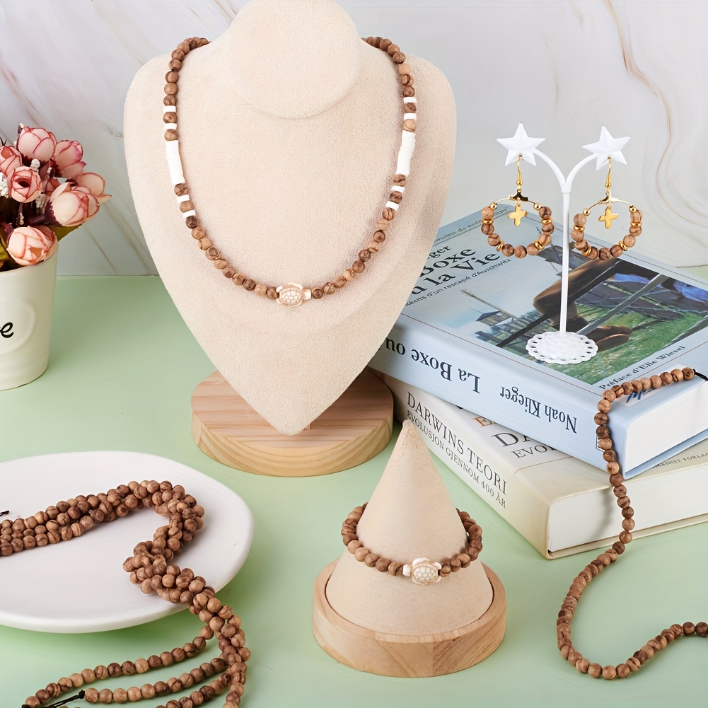 Wood Round Beads, 5 Strand for DIY Jewelry Making